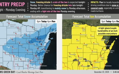 Snow, freezing drizzle could affect holiday travelers, fans headed to Green Bay for Packers game