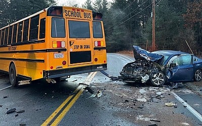 Nashua, NH school bus crash: 1 hurt on Tinker Road