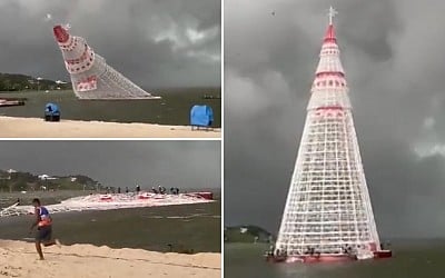 1 dead, 2 injured after floating Christmas tree collapses in Brazil