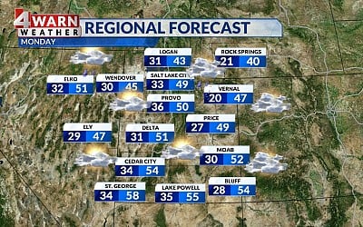 Wet weather moves into Utah for the week of Christmas