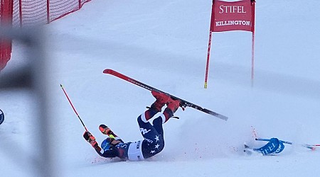 Mikaela Shiffrin crashes during final World Cup giant slalom run