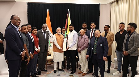 West Indies Cricket Legends Interact With PM Narendra Modi In Guyana