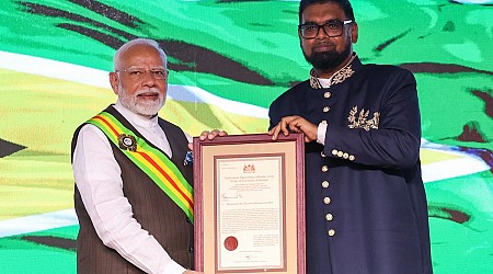 PM Modi Conferred With Guyana's Highest National Award 'The Order Of Excellence'