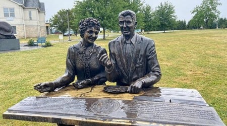 Ronald Reagan Eating a Potato Pancake in Doylestown, Pennsylvania