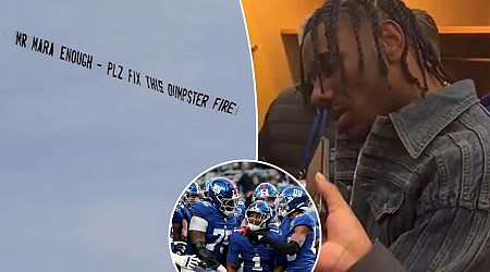 Malik Nabers' hysterical response to Giants sign flying over MetLife Stadium