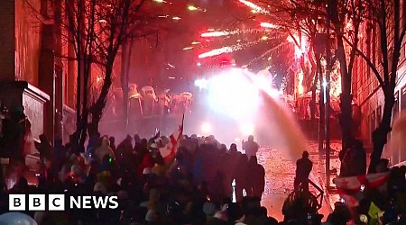 Fireworks shot at police during Georgia protests