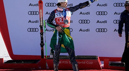 Pinheiro Braathen performs snow samba to celebrate Brazil's first podium in a World Cup ski race