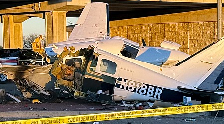 Four hurt when plane crashes into cars on South Texas street