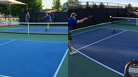 Blindfolded man executes 41 pickleball serves in one minute