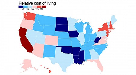 One map shows how expensive it is to live across the country