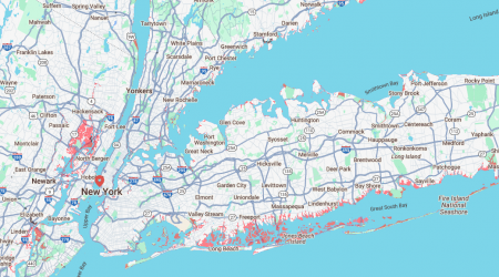 New York Map Reveals Cities That Could Be Underwater in 2050