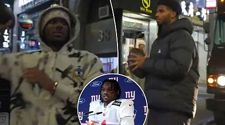 Shedeur Sanders, Malik Nabers play catch in NYC streets