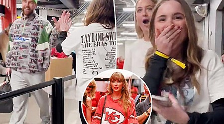 Travis Kelce high-fives Taylor Swift fans as she skips Chiefs game