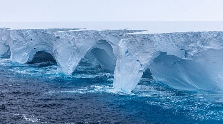 The world's largest iceberg has finally broken free after being trapped in a vortex, presumably after successfully evading Kirk and Picard [Scary]