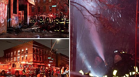 NYC building inferno leaves man dead as charred bikes, propane tanks seen in rubble