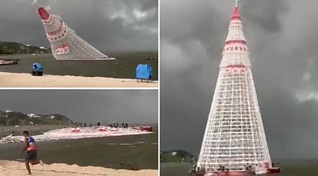 1 dead, 2 injured after floating Christmas tree collapses in Brazil