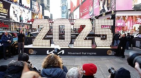 '2025' arrives early in New York City as lighted NYE numerals go on display