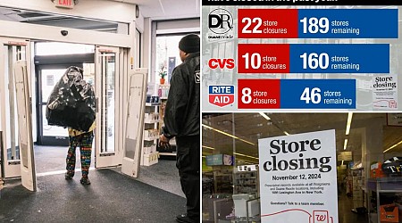 NYC lost nearly half of all drugstores in past decade - with 10% closing just this year - as shoplifting and crime run rampant