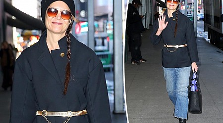 Katie Holmes adds bling to her winter look with $700 gold belt