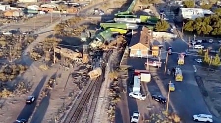 Two railway workers killed after freight train collides with tractor-trailer in Texas