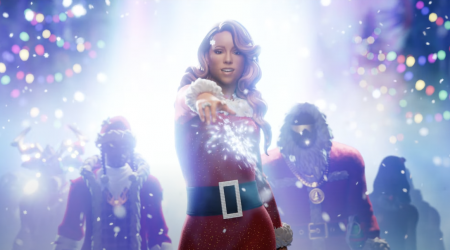 Oh thank goodness, the Fortnite rumors are true and Mariah Carey is here as a... 10-foot-tall Christmas goddess from space?