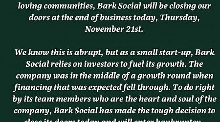 “Bark Social is no more.”