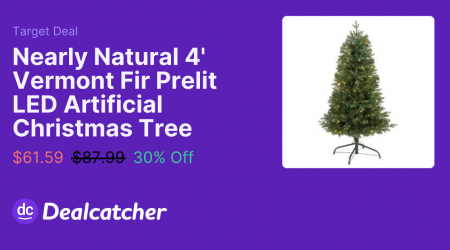 Target - Nearly Natural 4' Vermont Fir Prelit LED Artificial Christmas Tree $61.59