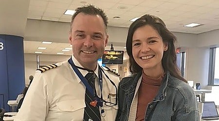 A pilot raced through the airport to surprise an old friend: the woman who saved his life