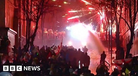 Fireworks shot at police during Georgia protests