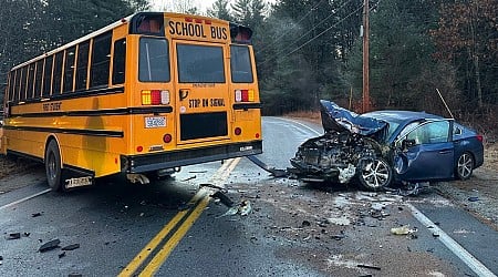 Nashua, NH school bus crash: 1 hurt on Tinker Road