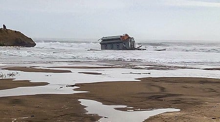 California wharf collapse sends 3 people into the ocean