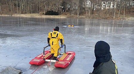 Teen falls through ice of Arlington Reservoir while walking with dad