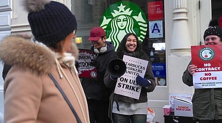 A Starbucks workers' strike will expand to more than 300 locations across the US on Christmas Eve, union says