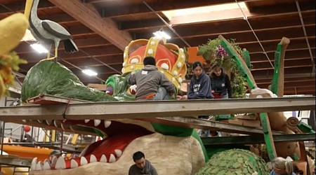 Louisiana artisans putting finishing touches on state's float in Tournament of the Roses Parade