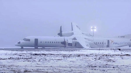 Air Canada Express flight skids on runway, no one injured