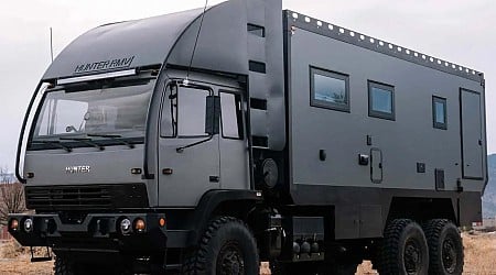 Hunter RMV’s Sherpa XLE built on military-grade 6×6 chassis comes with amenities of modern, off-grid RV