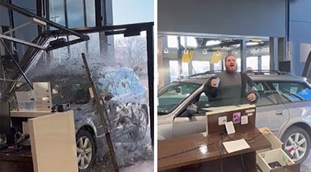 Angry Customer Crashes Into Utah Dealership Over Refund Dispute, On Camera