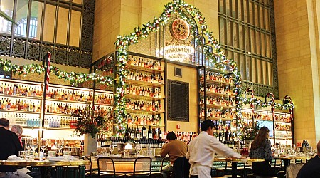 I dined at Grand Central Terminal's new restaurant, Grand Brasserie, and I felt transported to Paris at Christmastime