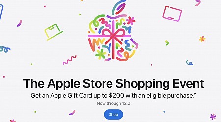 Apple's Shopping Event Underway: Up to $200 Gift Card With Select Products