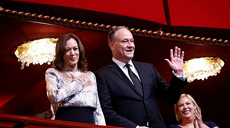 Kamala Harris Shines in Metallic Bodice Dress at 2024 Kennedy Center Honors With Doug Emhoff