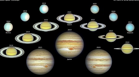 Feast your eyes on 10 years of Hubble images of Jupiter, Saturn, Uranus, Neptune