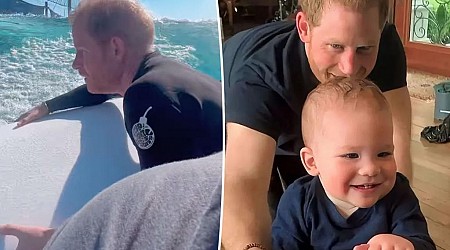 Prince Harry takes son Archie, 5, surfing in California