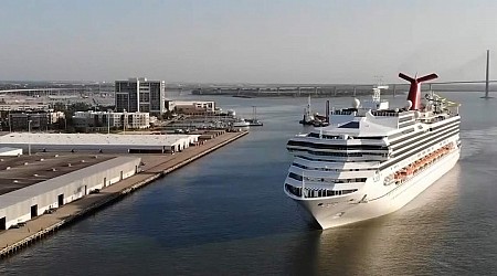 Carnival Sunshine cruise ship nearing its final stop at Charleston ports