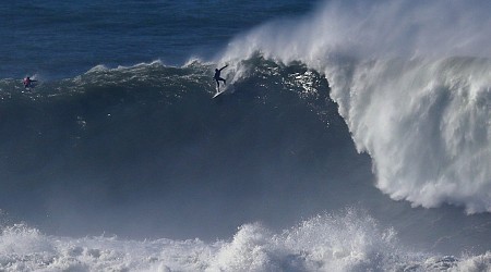 Big waves on tap, along with brief rain