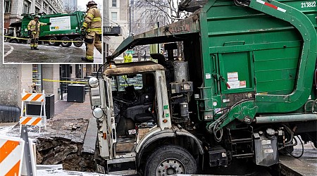 Nebraska neighborhood loses power for hours after garbage truck gets stuck in sinkhole