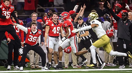 Georgia bench-warmer Parker Jones collides with ref in loss to Notre Dame and gains internet infamy