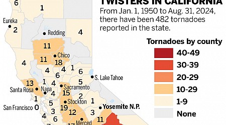 Weather service issues tornado warning in Northern California