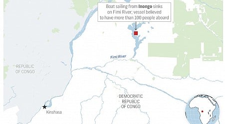 At least 25 killed after an overcrowded boat capsizes in Congo