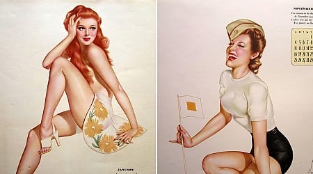 1945 “Varga” Girl Esquire Calendar Featuring Sensual Pinup Girl Artwork by Alberto Vargas