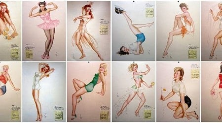 1945 “Varga” Girl Esquire Calendar Featuring Pinup Girl Artwork by Alberto Vargas